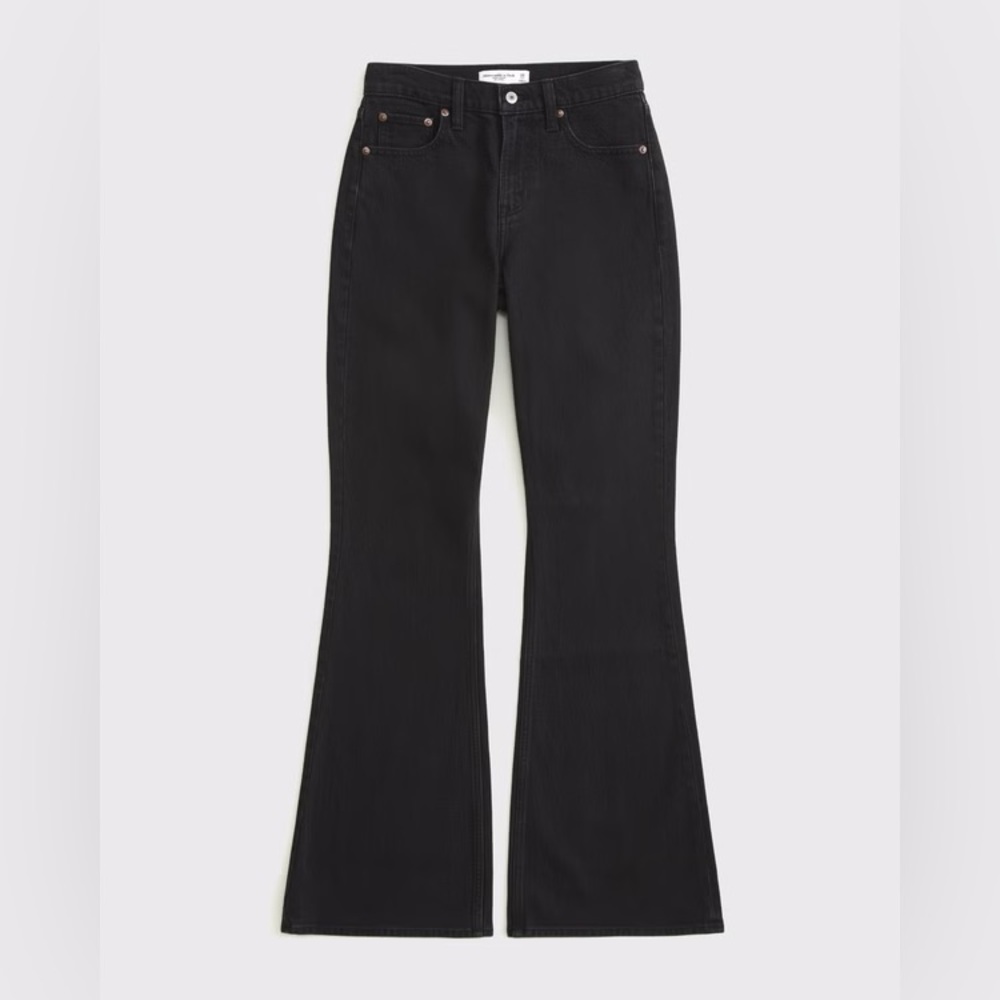 Abercrombie & Fitch Black The Flare ultra high rise Jeans
